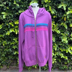 Aviator Nation Purple Hoodie with Striped Accents size XXL